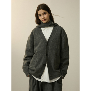 羊毛混纺保暖 24AW 微破坏 轻镂空纹 外套 毛衣针织开衫 MADE