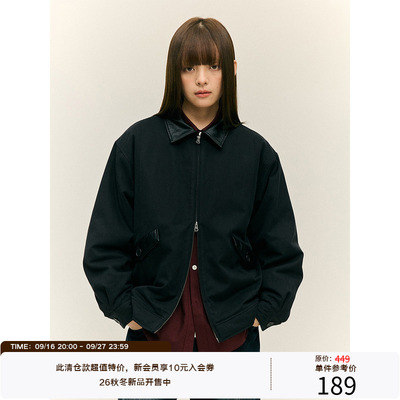 LR MADE 同色系撞色拼接皮领袋盖 压线结构夹棉保暖外套夹克