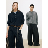 MADE 绵羊毛套头针织衫 26SS 慵懒假两件 毛衣 撞色领口假开衫