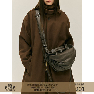 多背法 抽绳抽褶形态 24AW PU皮通勤托特斜挎单肩饺子包 MADE