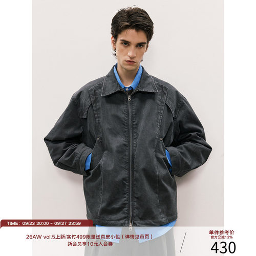 LR MADE 26AW 裁片拼接层次 夹棉保暖 做旧洗褪 纯棉复古夹克外套