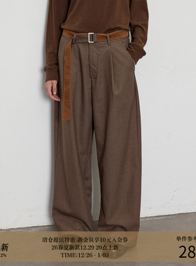 LR MADE 25AW 可拆卸麂皮双面腰带 复古千鸟格 休闲格纹长西裤