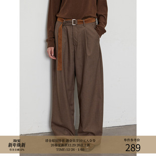 MADE 休闲格纹长西裤 25AW 复古千鸟格 可拆卸麂皮双面腰带