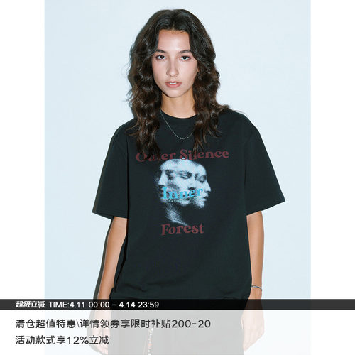 LR MADE 26SS 凉感Sorona® 幻影立体人像图案 圆领短袖印花T恤