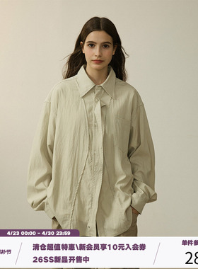 LR MADE 可拆卸尖领带 轻时装感 莫代尔混纺休闲长袖衬衫