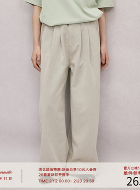 LR MADE 25SS 简约双褶 慵懒垂感 休闲复古 宽松直筒牛仔长裤