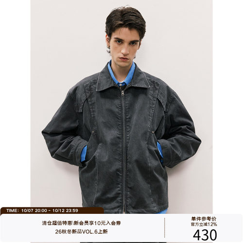 LR MADE 26AW 裁片拼接层次 夹棉保暖 做旧洗褪 纯棉复古夹克外套