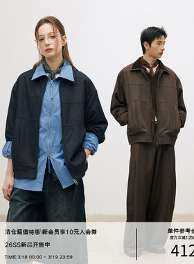 LR MADE 26SS 内里格纹 灯芯绒拼接领口 花纱肌理压线夹克外套