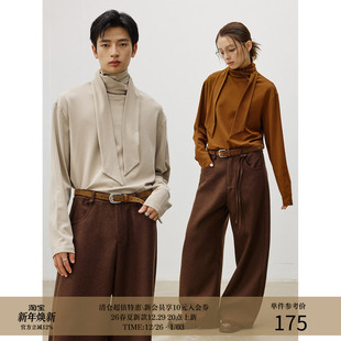 多造型长飘带 25AW 不规则领口 保暖长袖 T恤 高领打底衫 MADE