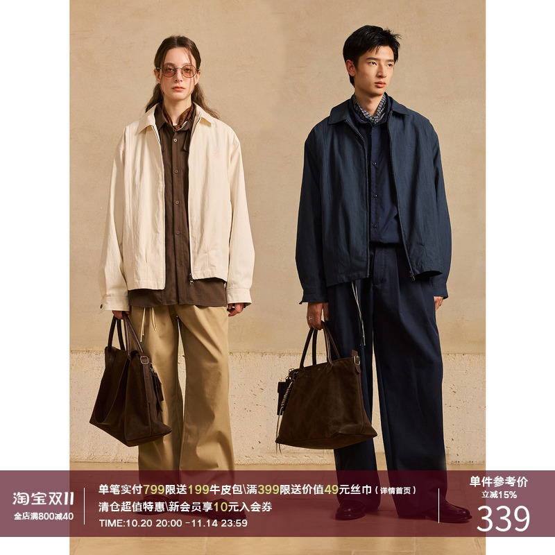 LR MADE 25AW 高密同色刺绣 下摆活褶 简约复古压线行政夹克外套