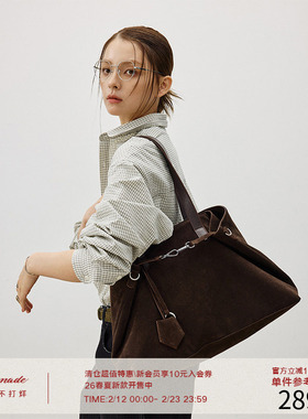 LR MADE 25AW 暗纹PU/颗粒感麂皮 单肩/斜挎/手拎 通勤HOBO托特包