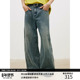 休闲直筒Baggy牛仔长裤 水洗竹节纹理 移位无侧缝 MADE 26SS