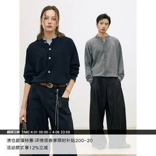 绵羊毛套头针织衫 毛衣 慵懒假两件 撞色领口假开衫 MADE 26SS