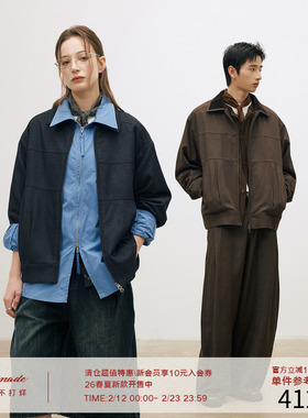 LR MADE 26SS 内里格纹 灯芯绒拼接领口 花纱肌理压线夹克外套