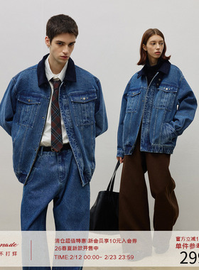 LR MADE 25AW 撞色灯芯绒领 复古金属扣 经典双袋牛仔外套夹克