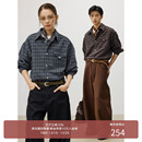 T形袋盖 25AW 重磅羊毛 复古氛围感格纹磨毛长袖 格子衬衫 MADE