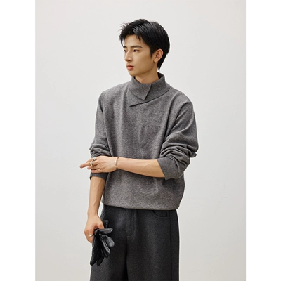 LR MADE 25AW 异形立翻双层领 保暖羊毛 长袖打底高领毛衣针织衫