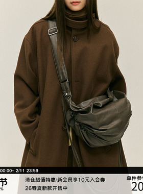 LR MADE 24AW 抽绳抽褶形态 多背法 PU皮通勤托特斜挎单肩饺子包