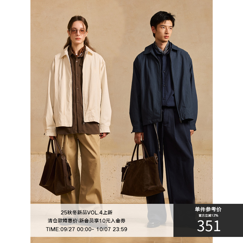 LR MADE 25AW 高密同色刺绣 下摆活褶 简约复古压线行政夹克外套
