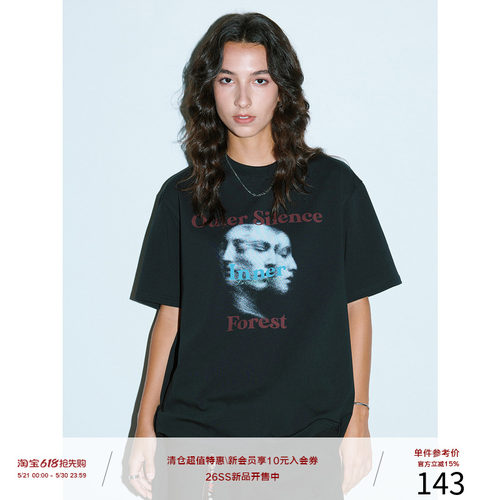 LR MADE 26SS 凉感Sorona® 幻影立体人像图案 圆领短袖印花T恤