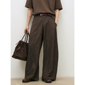 MADE 廓形飘逸休闲长西裤 26SS 300G花纱肌理纹TR 单褶斜插袋