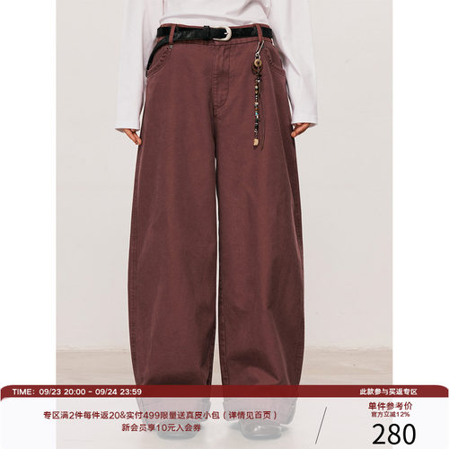 LR MADE 26AW 洗褪复古色系 脚口翻折四合袢扣 纯棉工装直筒长裤