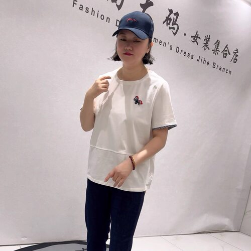 芮娜依莲夏季新款大码显瘦短袖T