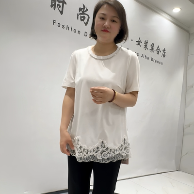芮娜依莲夏季新款大码欧货短袖衫