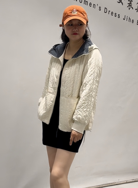 女权贵族秋冬新款大码薄棉服外套