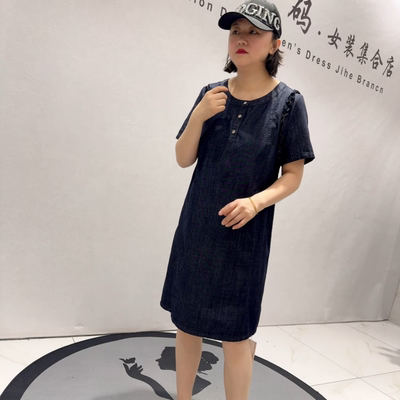 女权贵族夏季新款大码休闲连衣裙
