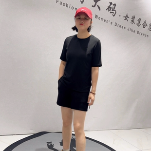 胖妹妹减龄显瘦打底衫 2165针丝缘子汇年货新款 加大女装 衫 圆领短袖