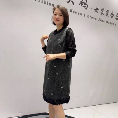 芮娜依莲秋季新款马夹无袖连衣裙