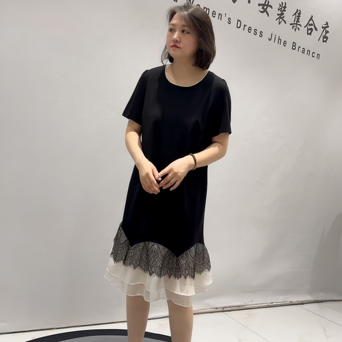 芮娜依莲夏季新款大码显瘦连衣裙