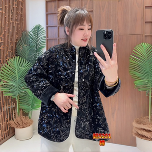 女装 欧货国风薄棉服加大码 胖妹妹气质上衣外套 新款 妃儿红5201冬季