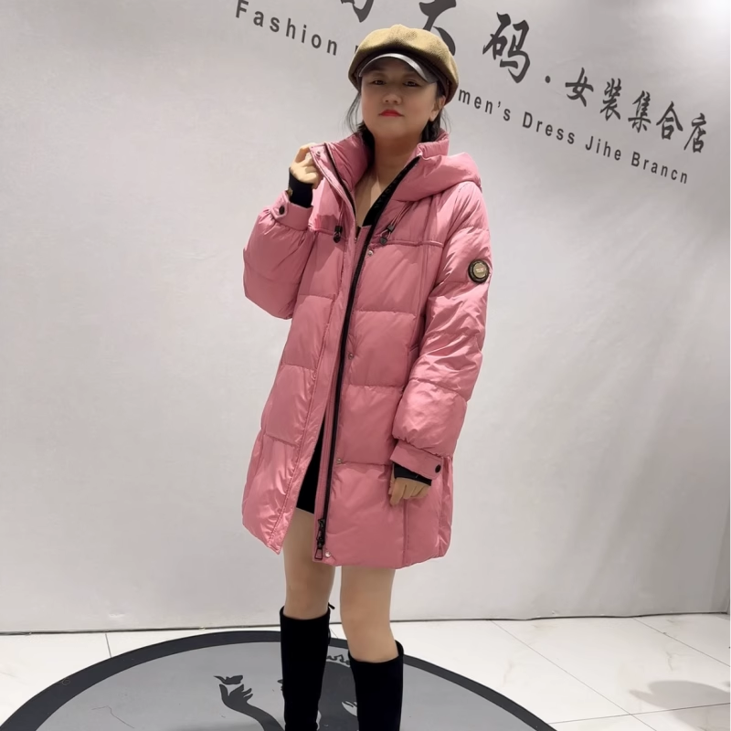 芮娜依莲冬季新款大码中长羽绒服