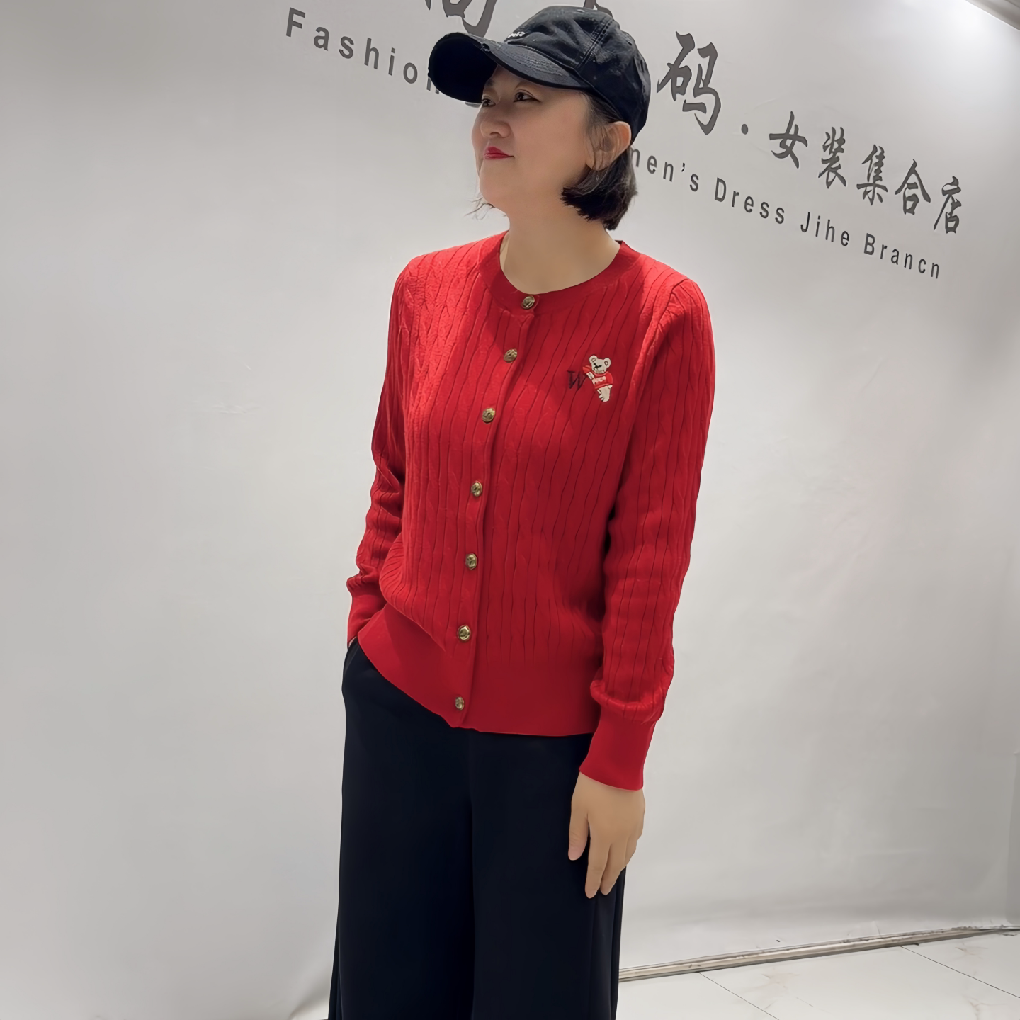 女权贵族8210秋季新款欧货针织衫开衫加大码女装胖妹妹显瘦气质衫