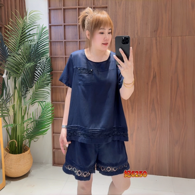 妃儿红夏季新款大码麻料两件套装