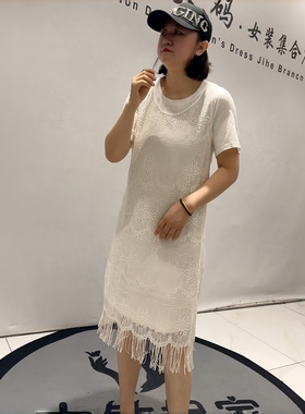女权贵族31019夏季新款欧货两件套连衣裙加大码女装胖妹妹显瘦裙