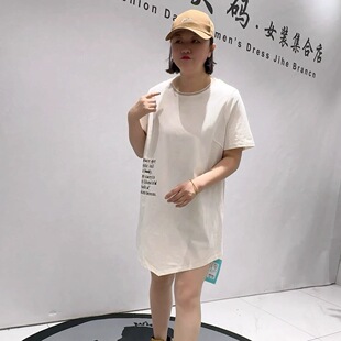 新款 衫 欧货连衣裙加大码 胖妹妹长款 女装 芮娜依莲蓝鲸之吻2133夏季