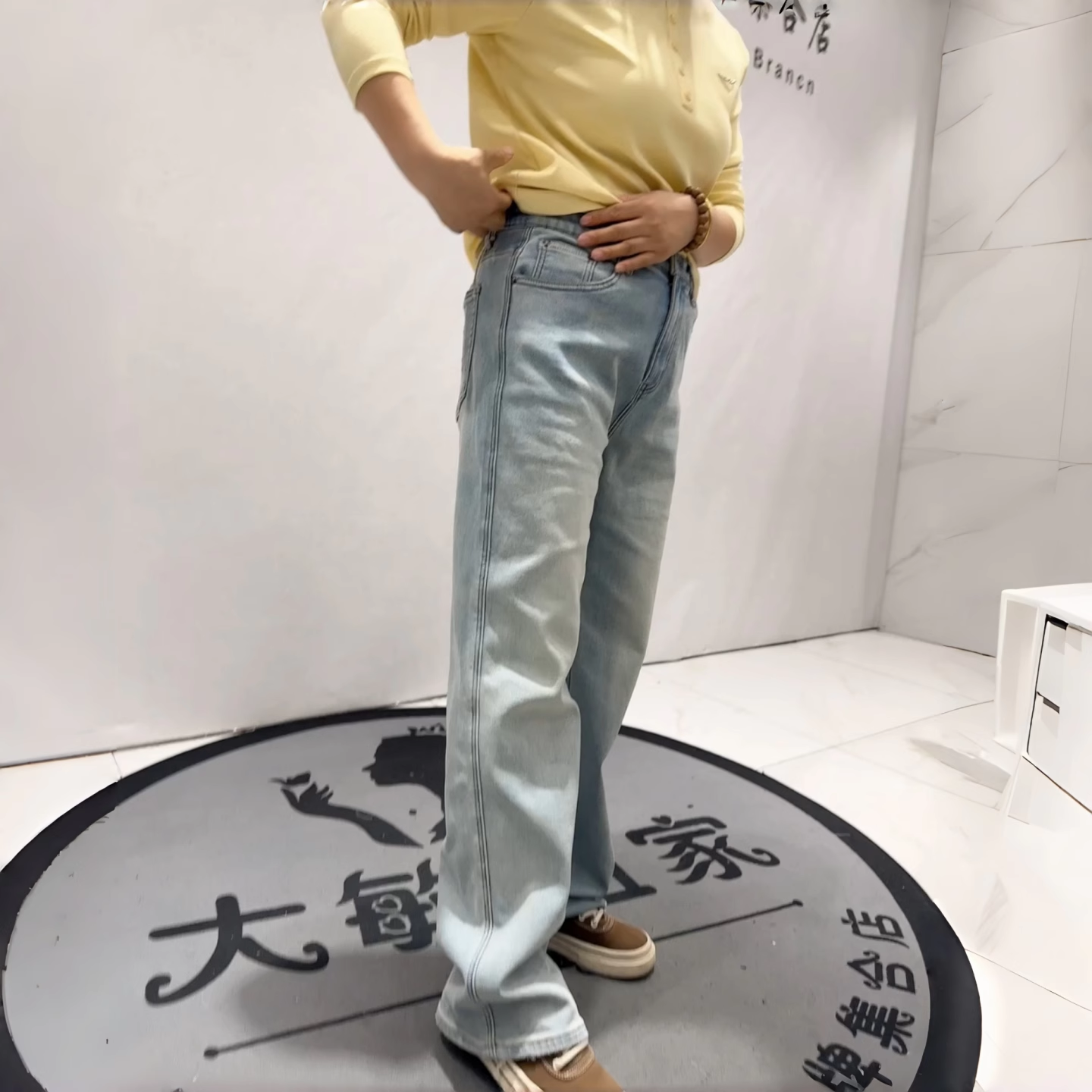柏菲蒂秋冬款大码加薄绒牛仔裤女