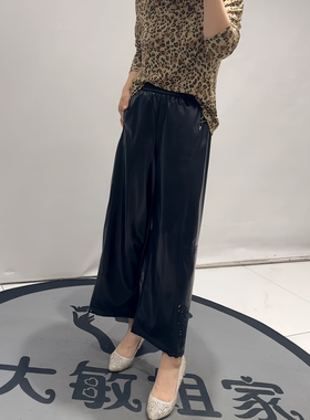 芮娜依莲秋季新款大码PU皮女裤子
