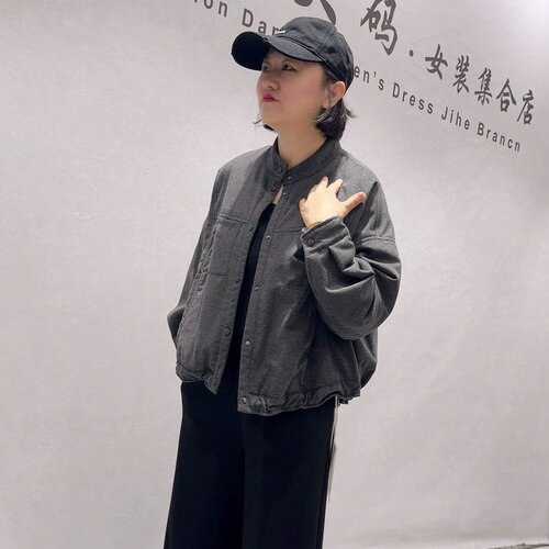 天娇一生水秋冬款大码薄棉服外套