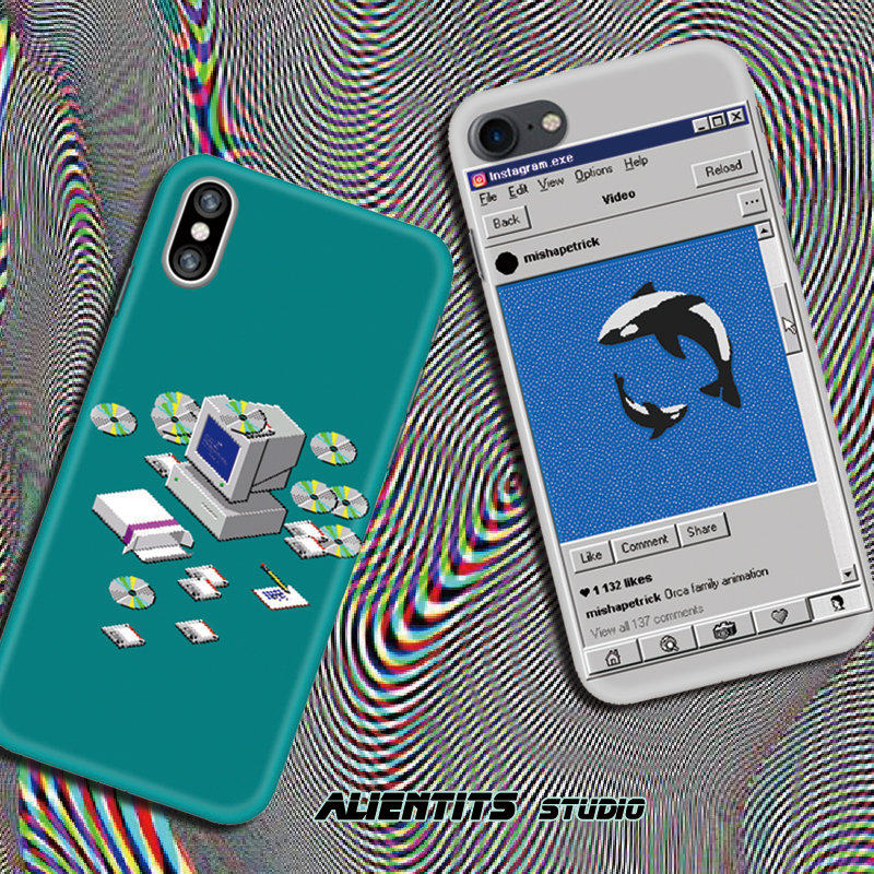 AlenTits复古蒸汽波90‘s电脑windows病毒适用于苹果安卓手机壳