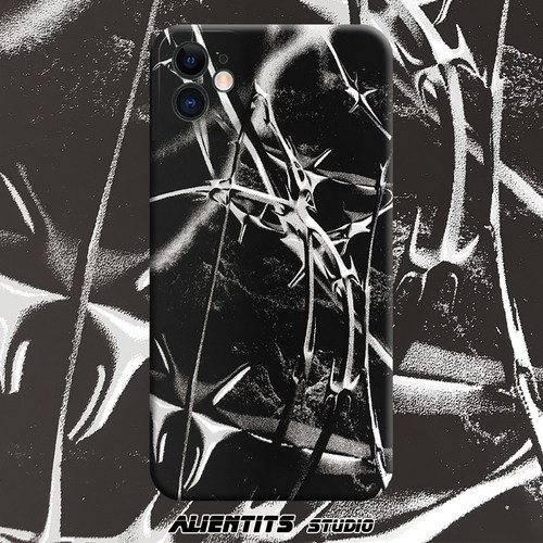 定制防摔小众苹果暗黑涂鸦极简