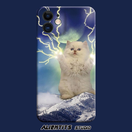 复古雪山猫波普可爱萌宠苹果防摔