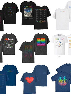 2025新款酷玩乐队Coldplay英国摇滚音乐香港行同款短袖T恤衫纯棉