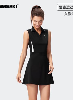 川崎女羽毛球服跑步网球健身运动连衣裙防走光K1C08-B2798 B2780