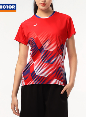 威克多VICTOR胜利羽毛球服女运动T恤短袖T-41012速干透气修身上衣