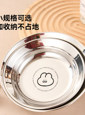 304不锈钢圆盘卡通餐盘儿童饭盘
