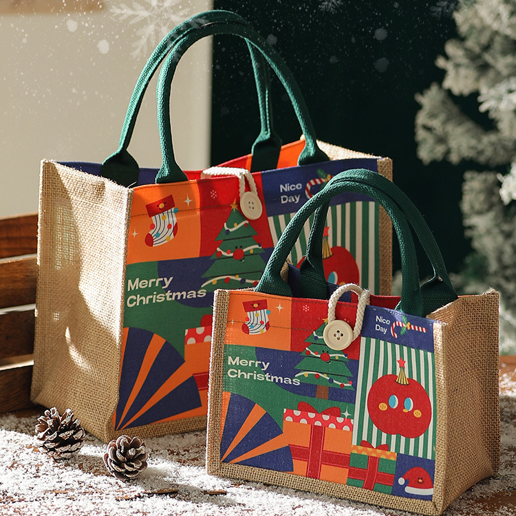 圣诞礼物袋礼品包装空袋圣诞节装饰2025年新款手提大号平安夜礼盒